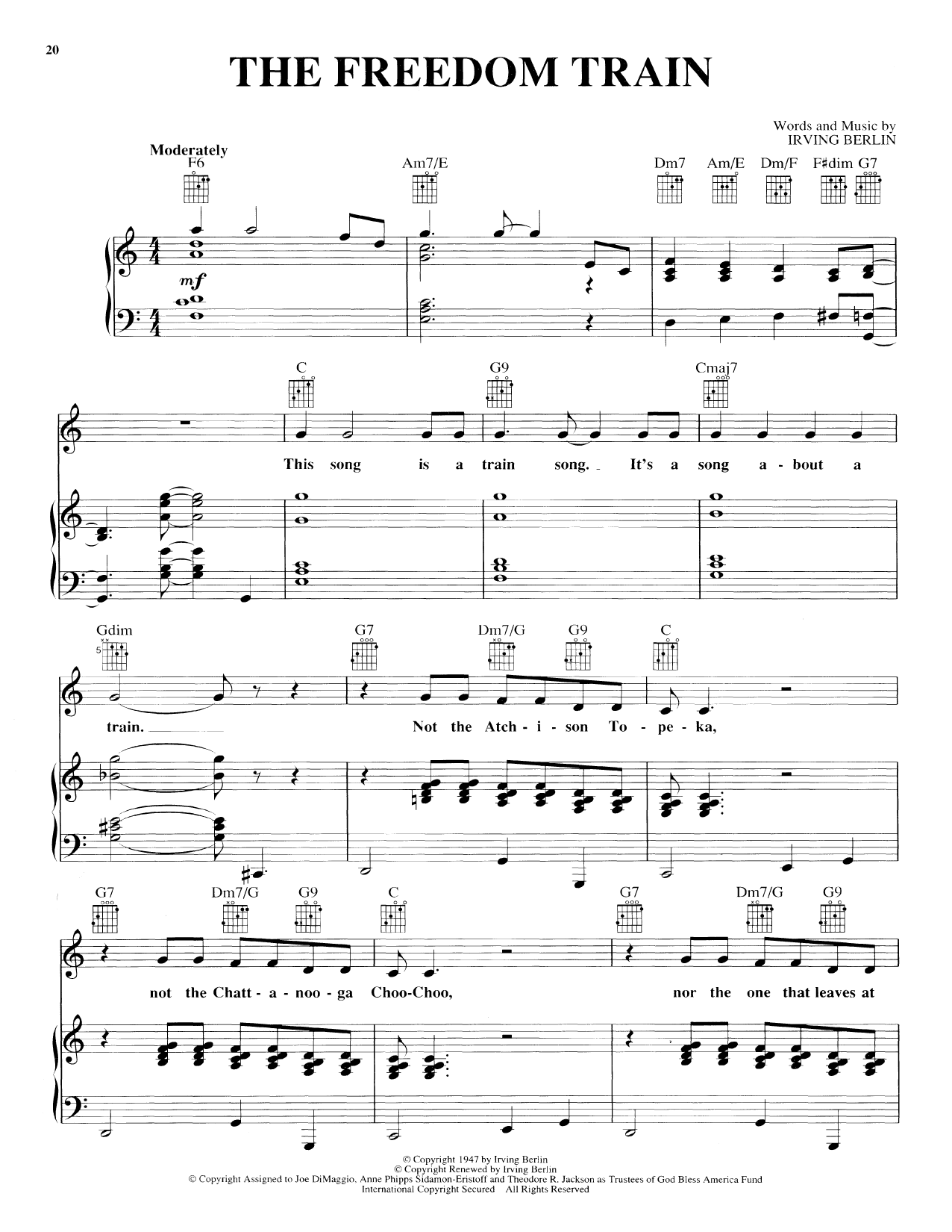 Produktgalerie: Seite 1 von 1 The Freedom Train, Irving Berlin, Gesang, Gitarre, Klavier