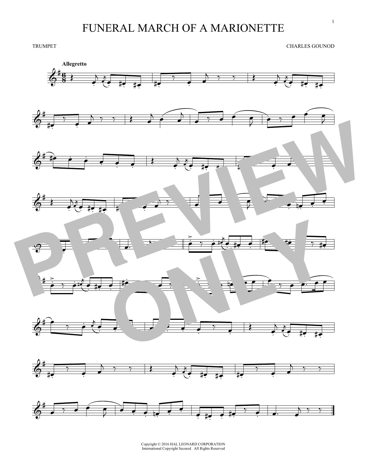 Produktgalerie: Seite 1 von 1 Funeral March Of A Marionette, Charles Gounod, Trompete