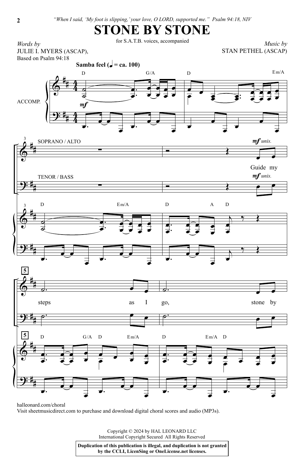 Produktgalerie: Seite 1 von 1 Stone By Stone, Stan Pethel, Chor