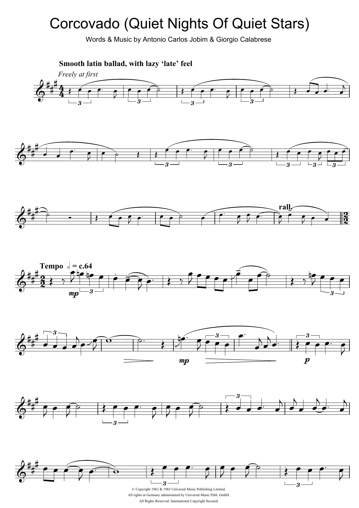Product gallery: Page 1 of 1 Corcovado (Quiet Nights Of Quiet Stars), Antonio Carlos Jobim