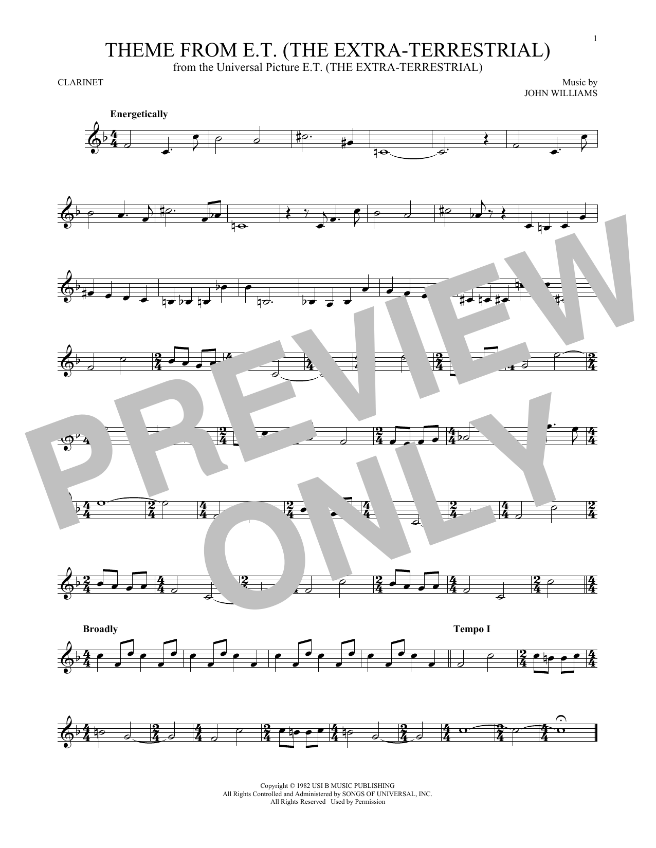Product gallery: Page 1 of 1 Theme From E.T. (The Extra-Terrestrial), John Williams