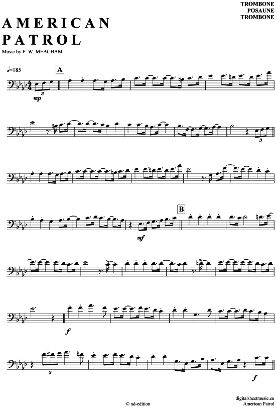 Product gallery: Page 1 of 5 American Patrol , Miller, Glenn, (Posaune / Bariton)