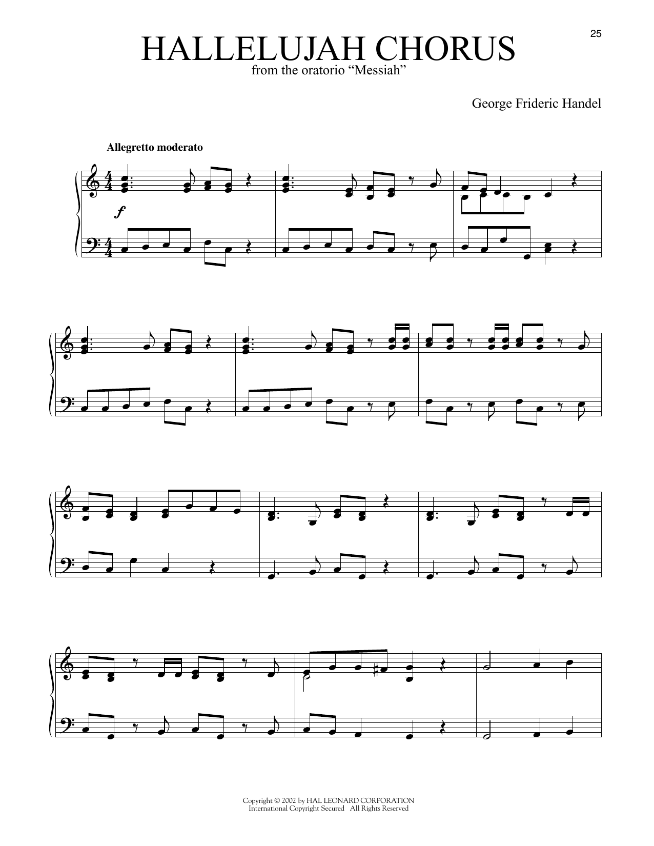 Produktgalerie: Seite 1 von 1 Hallelujah Chorus, George Frideric Handel, Klavier
