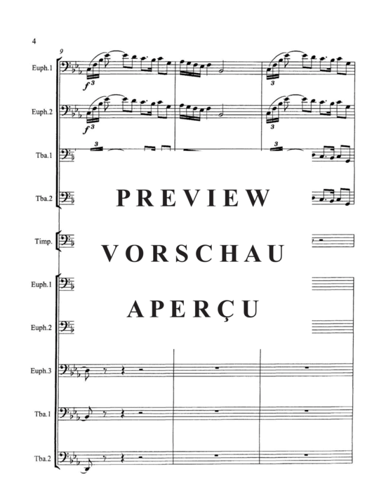 Produktgalerie: Seite 6 von 21 Fanfare and Song , , (Tuba Ensemble für SoloTuba Quartett EETT, Pauken + Tuba Quintett)