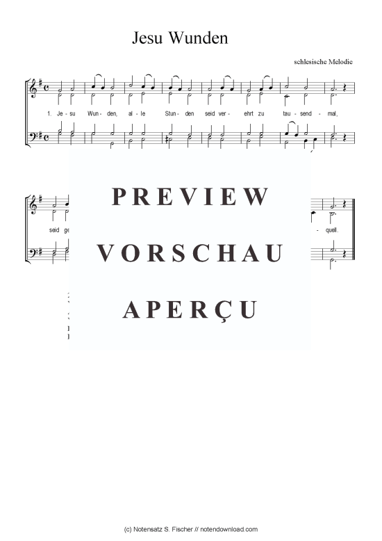 Product picture to: Jesu Wunden  schlesische Melodie