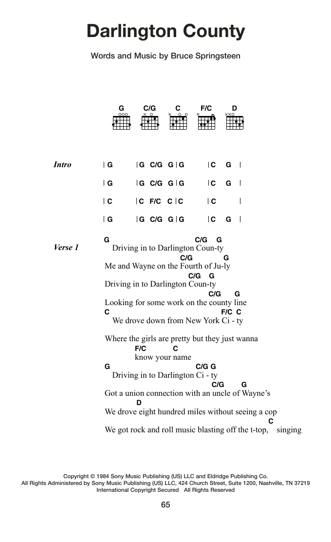 Produktgalerie: Seite 1 von 1 Darlington County, Bruce Springsteen, Gitarre