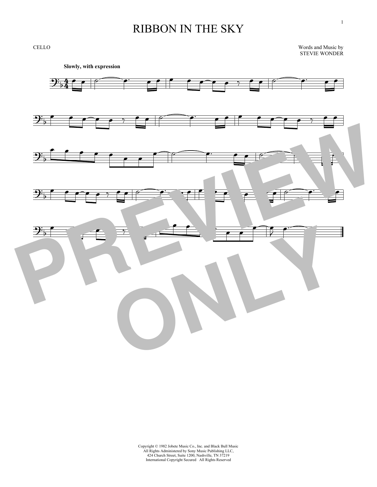 Produktgalerie: Seite 1 von 1 Ribbon In The Sky, Stevie Wonder, Violoncello
