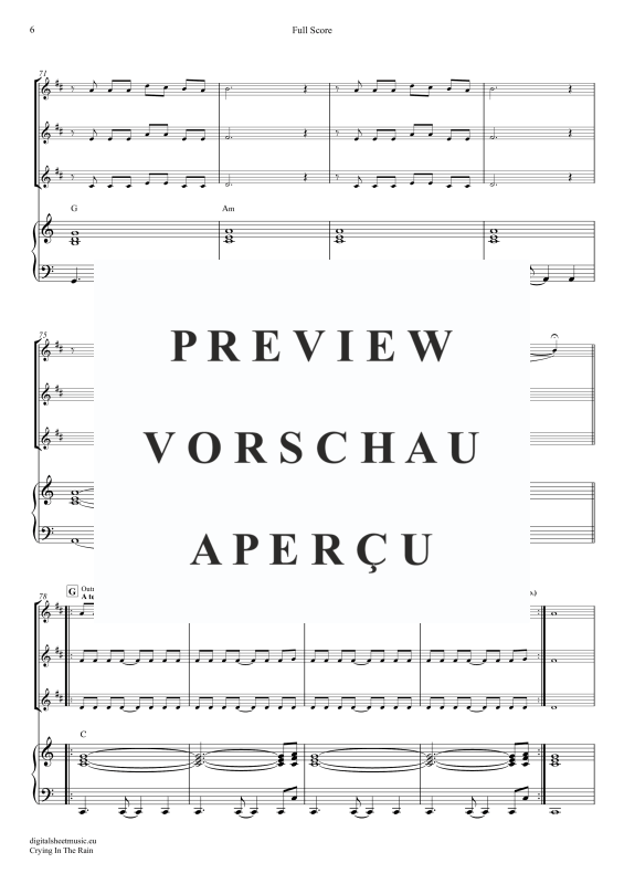 Produktgalerie: Seite 7 von 11 Crying In The Rain, A-Ha, (Klarinetten Trio + Klavier)