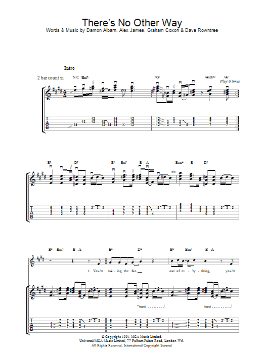 Produktgalerie: Seite 1 von 1 There's No Other Way, Blur, Gitarre
