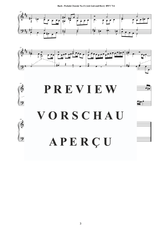 Produktgalerie: Seite 4 von 4 Präludium Choral Nr. 13 (Ach Gott und Herr) BWV 714, , Klavier Solo