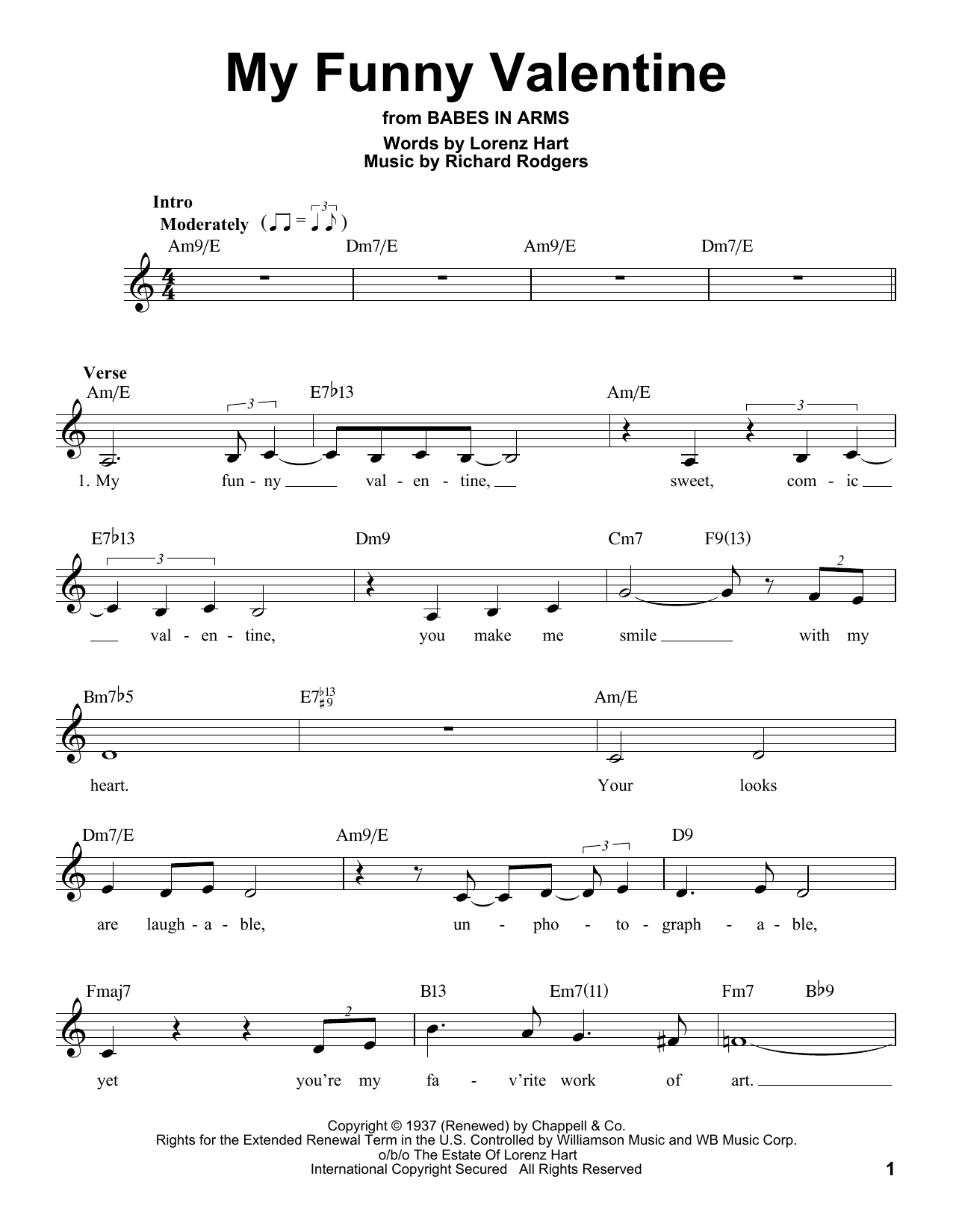 Product gallery: Page 1 of 1 My Funny Valentine, Rodgers & Hart