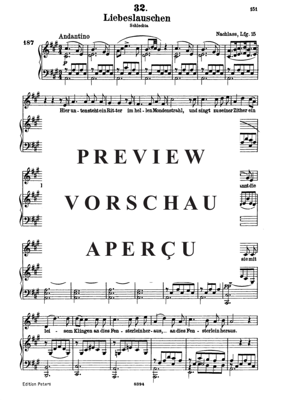 Product gallery: Page 2 of 5 Liebeslauschen D.698, , High Voice and Piano
