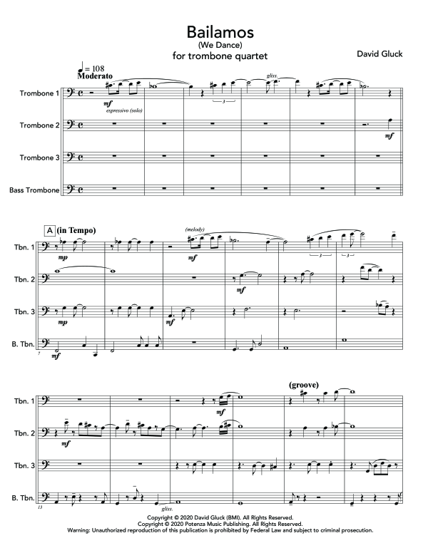 Product gallery: Page 1 of 11 Bailamos (We Dance), , (Trombone quartet)