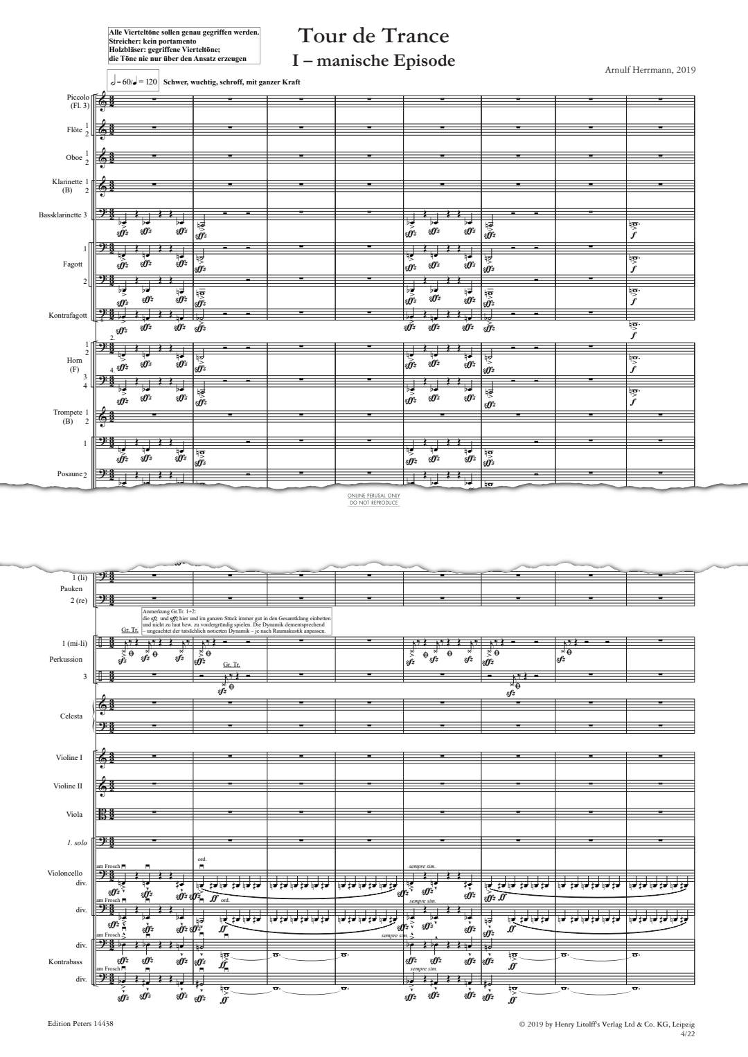 Produktbild zu: Tour de Trance (Full Score)