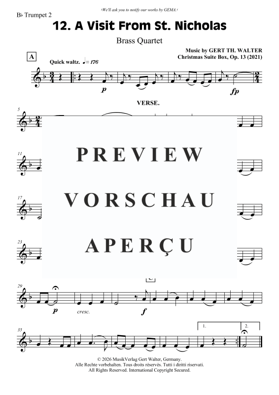 Produktgalerie: Seite 6 von 10 A Visit From St. Nicholas, , Blechbläser Quintett
