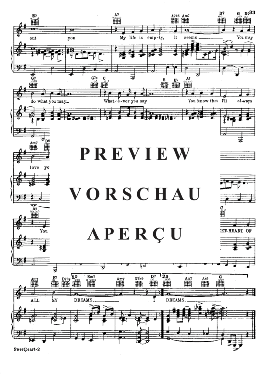 Produktgalerie: Seite 4 von 8 Sweetheart Of All My Dreams , Popular Standard, Klavier und Gesang