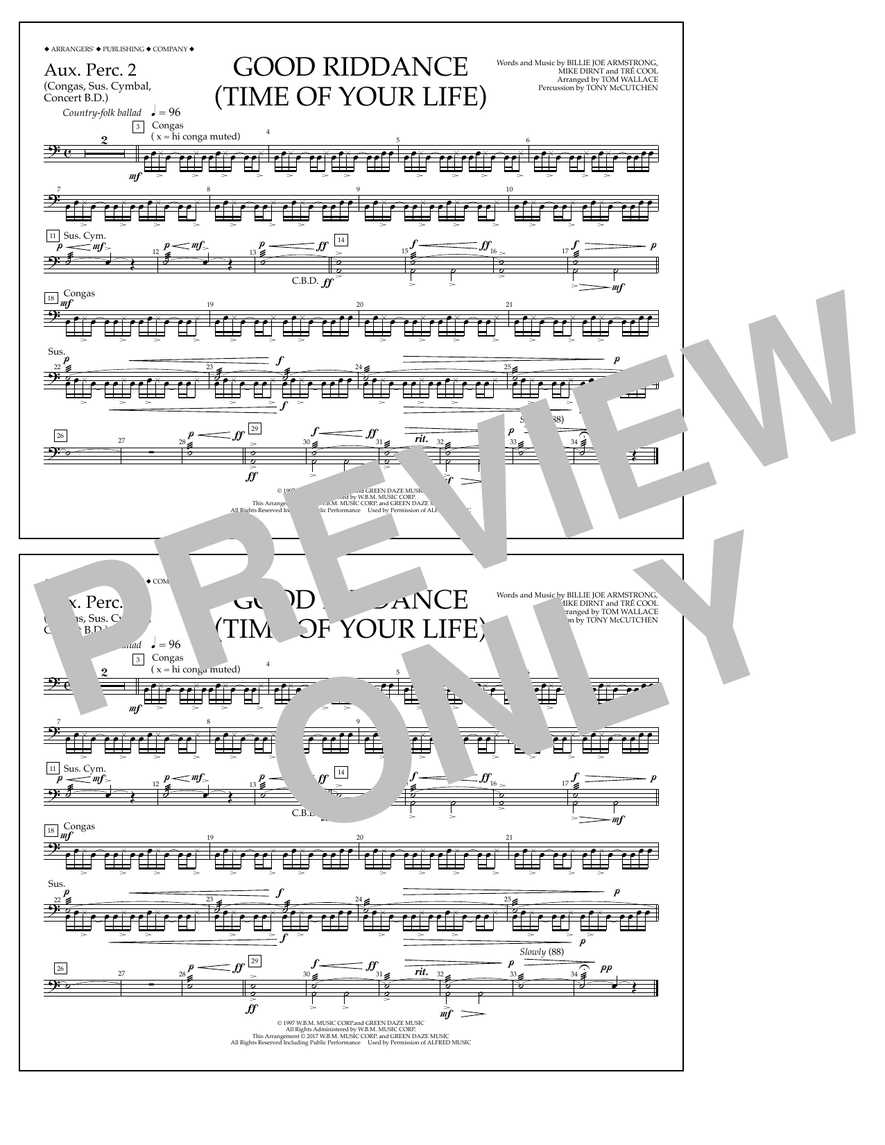 Product picture to: Good Riddance (Time of Your Life) - Aux. Perc. 2