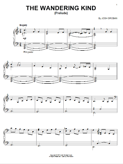 Product gallery: Page 1 of 1 The Wandering Kind (Prelude), Josh Groban