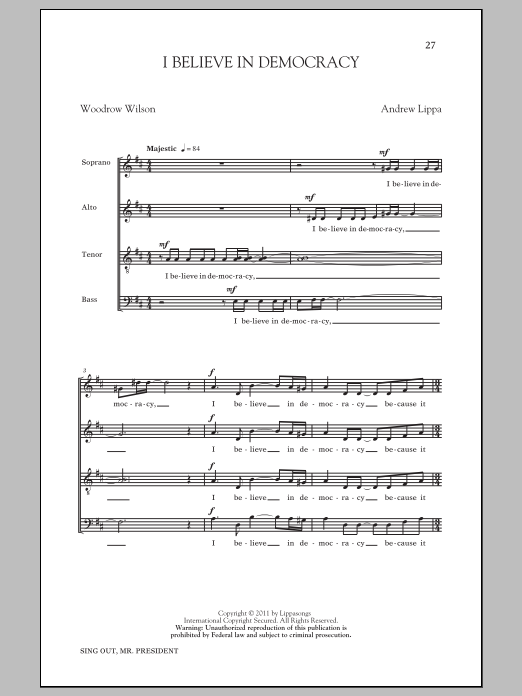 Produktgalerie: Seite 1 von 1 I Believe In Democracy, Andrew Lippa, Chor