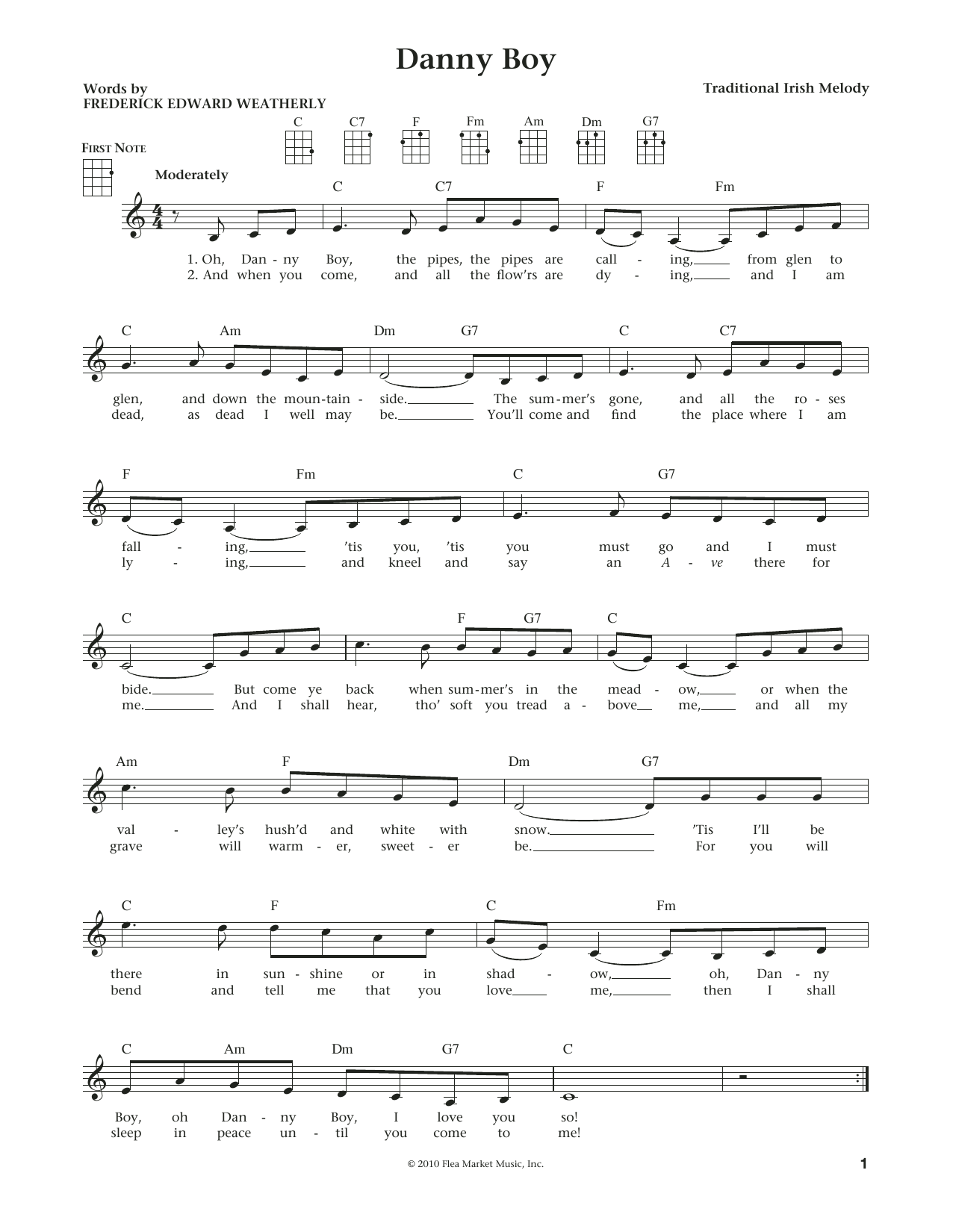 Product gallery: Page 1 of 1 Danny Boy (from The Daily Ukulele) (arr. Liz and Jim Beloff), Traditional Irish