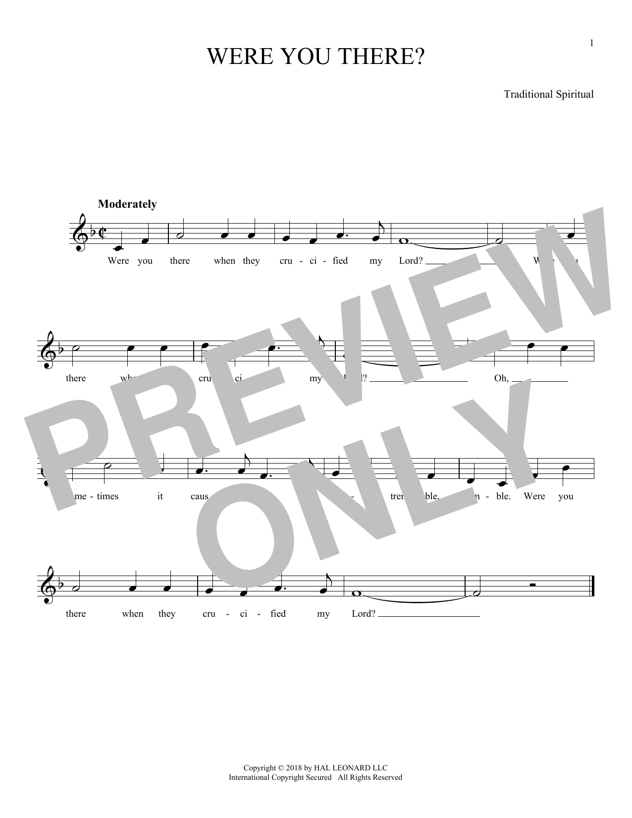 Product gallery: Page 1 of 1 Were You There?, Traditional Spiritual