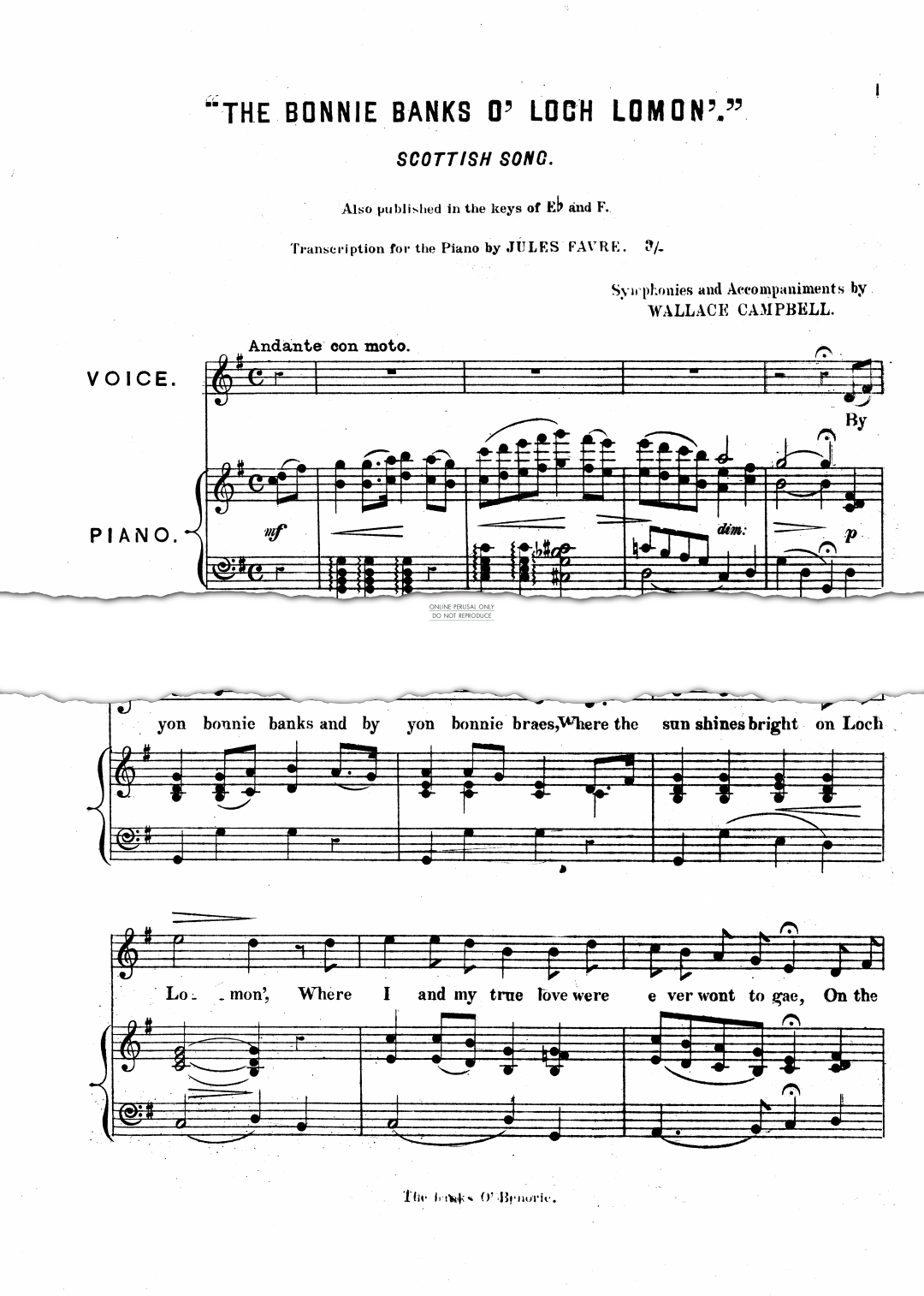 Produktgalerie: Seite 1 von 1 Bonnie Banks O'Loch Lomond, Wallace Campbell, Gesang, Klavier