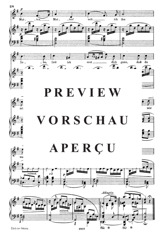Product gallery: Page 3 of 3 Lied der Braut I Op.25 No.11, , High Voice and Piano