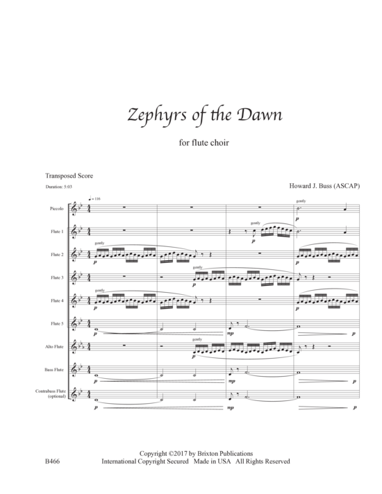 Product picture to: Zephyrs of the Dawn Howard J. Buss 