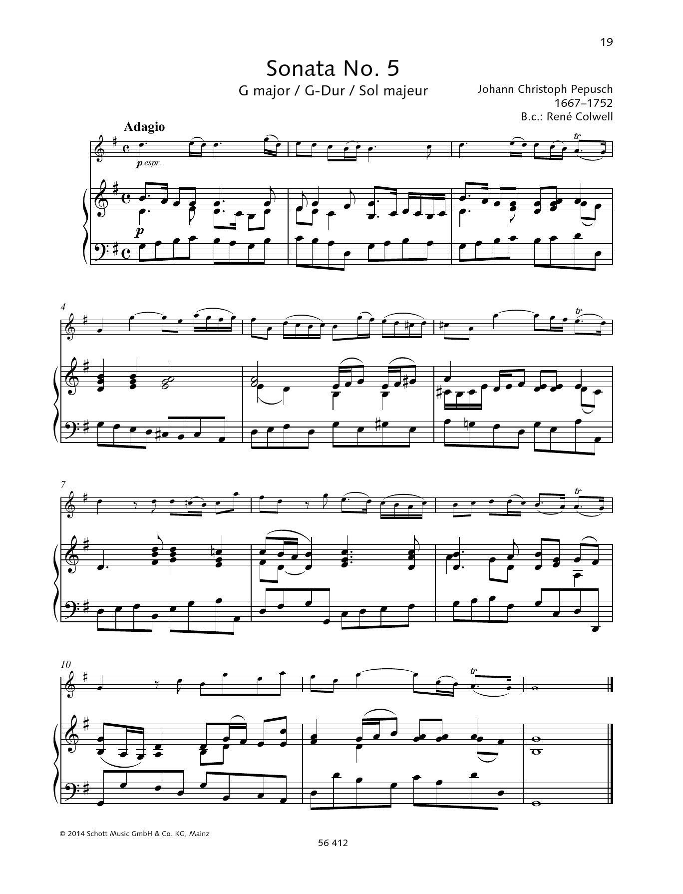 Produktbild zu: Sonata No. 5 G major