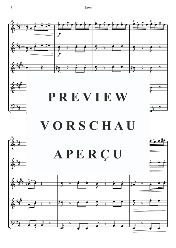Produktgalerie: Seite 9 von 11 Egon - Schwungvoller Tango-Schlager, , Holzbläse Quintett