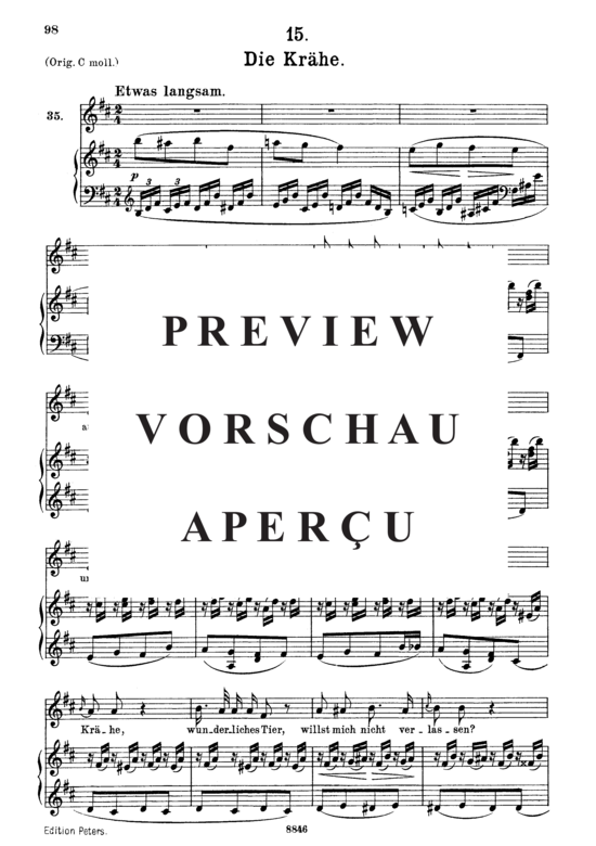 gallery: Die Krähe D.911-15 (Winterreise) , ,  (Gesang mittel + Klavier)
