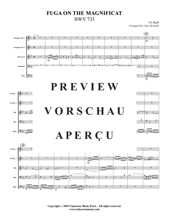 Produktgalerie: Seite 2 von 15 Fuga aus Magnificat , , (Blechbläserquintett)
