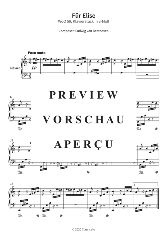 Product gallery: Page 4 of 7 Für Elise - WoO 59, Klavierstück in a-Moll , , Piano Solo