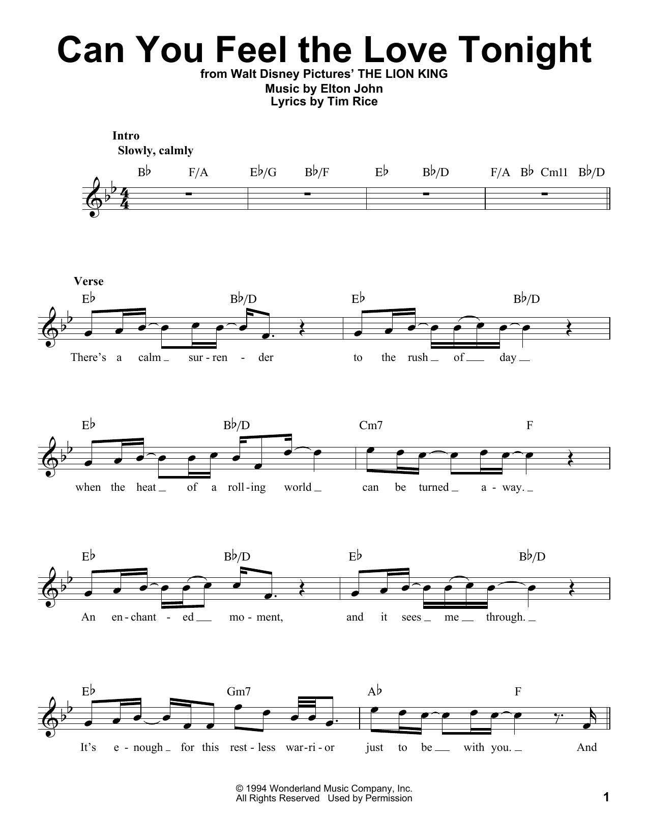 Produktbild zu: Can You Feel The Love Tonight (from The Lion King)
