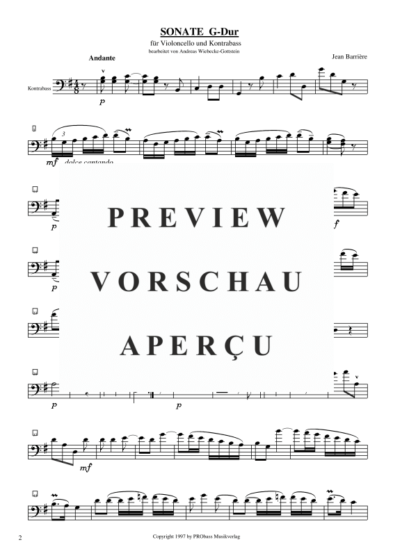 Produktgalerie: Seite 3 von 11 Sonate G- Dur, , Cello und Kontrabass