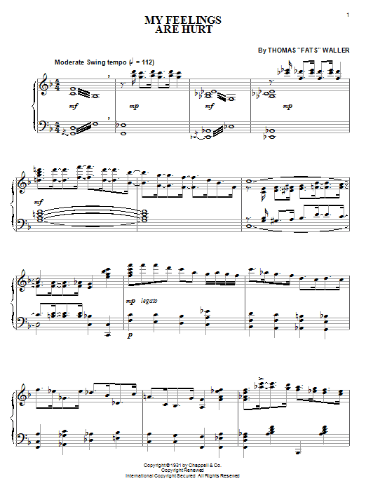Product gallery: Page 1 of 1 My Feelings Are Hurt, Fats Waller