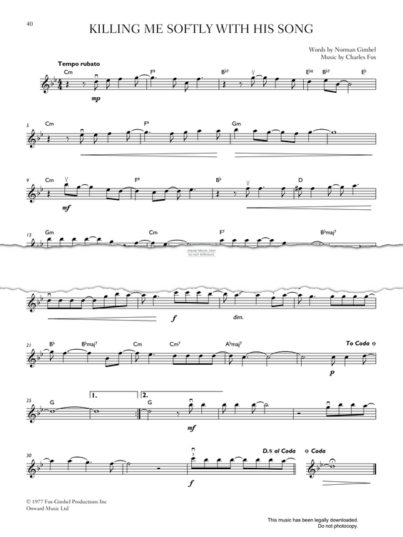 Produktgalerie: Seite 1 von 1 Killing Me Softly, Charles Fox, Violine