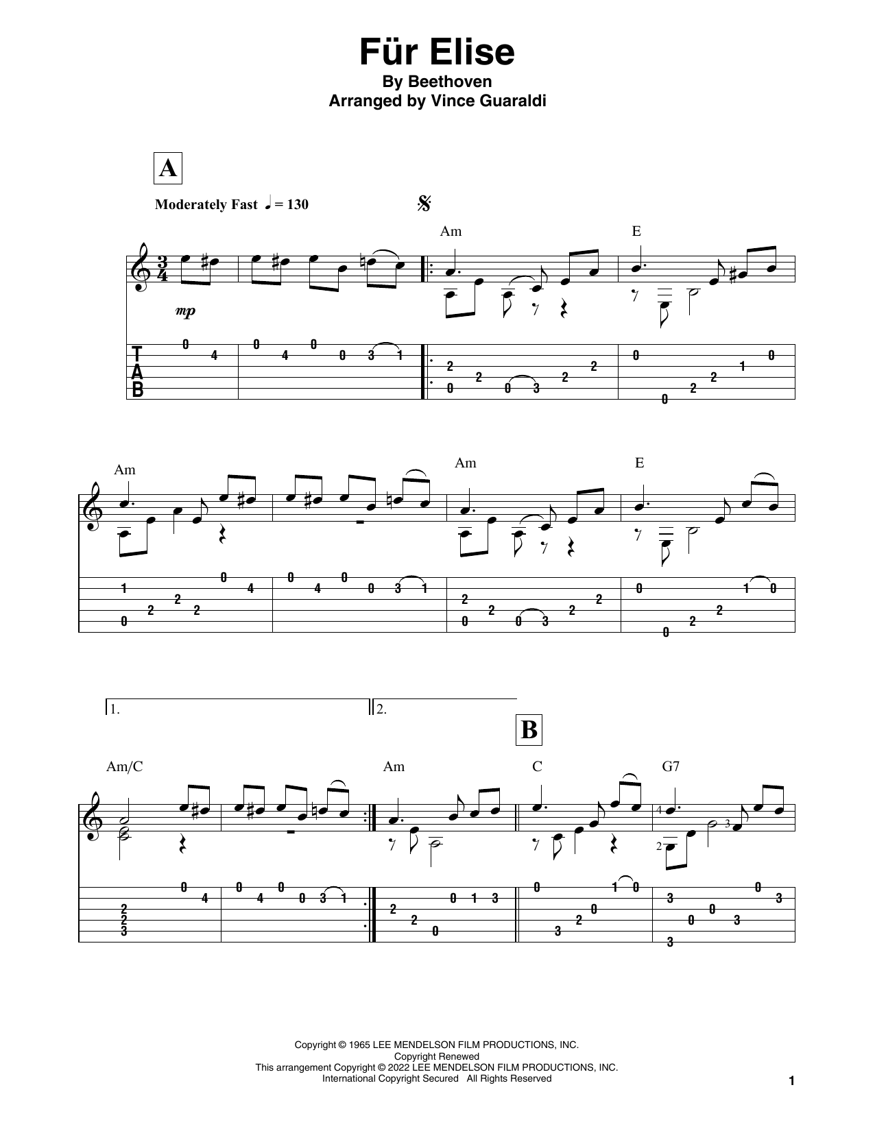 Produktbild zu: Fur Elise (from A Charlie Brown Christmas)
