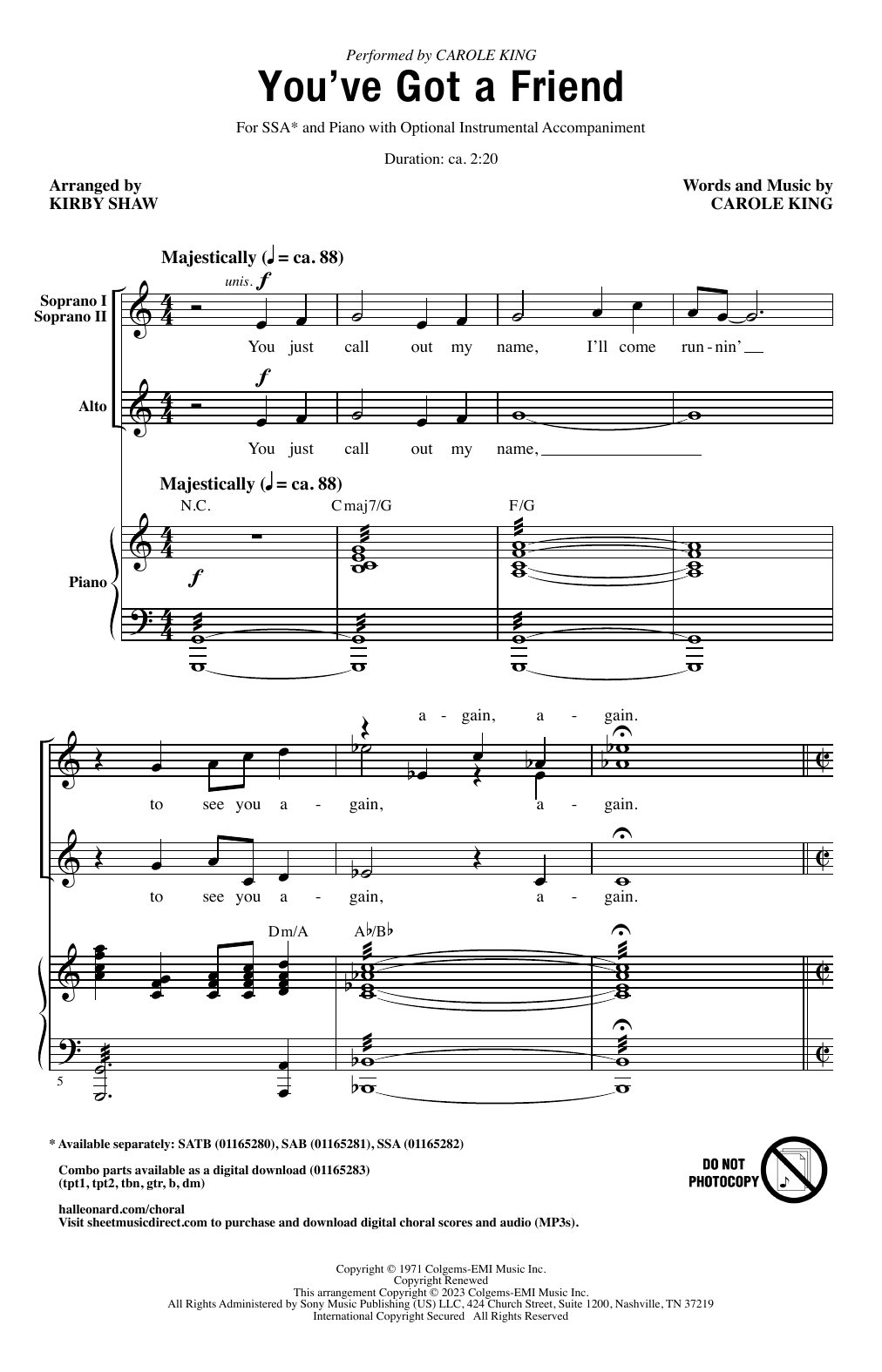 Produktgalerie: Seite 1 von 1 You've Got A Friend (arr. Kirby Shaw), Carole King, Chor