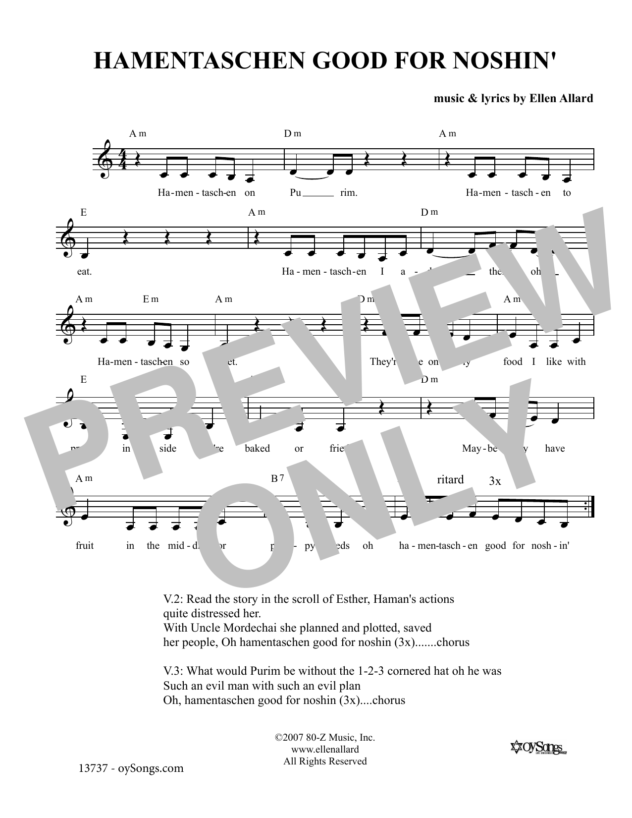 Produktgalerie: Seite 1 von 1 Hamentaschen Good For Noshin, Ellen Allard, Melodieinstrument