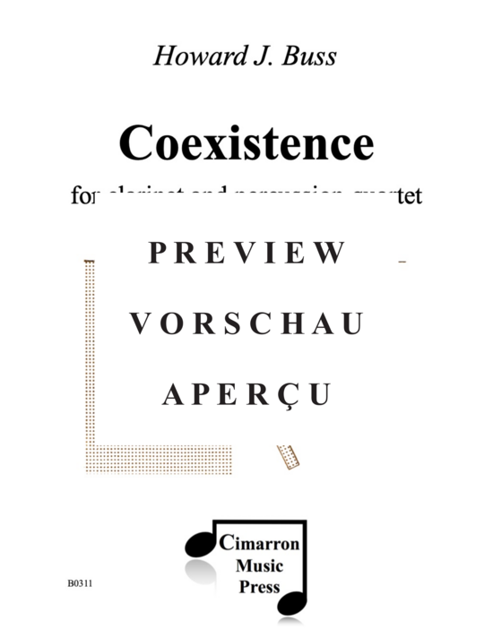 Product gallery: Page 2 of 21 Coexistence , , (clarinet solo and 4 percussionists)