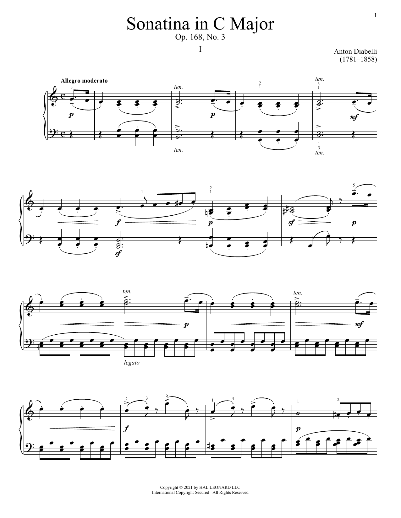 Produktbild zu: Sonatina In C Major, Op. 168, No. 3