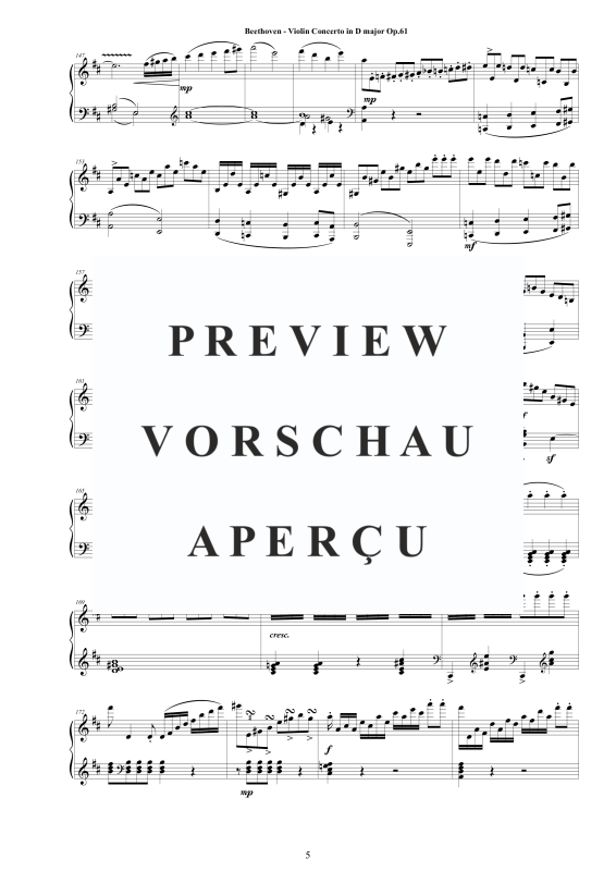 Produktgalerie: Seite 6 von 11 Violin Concerto in D major Op.61 - Piano Version, , Klavier Solo