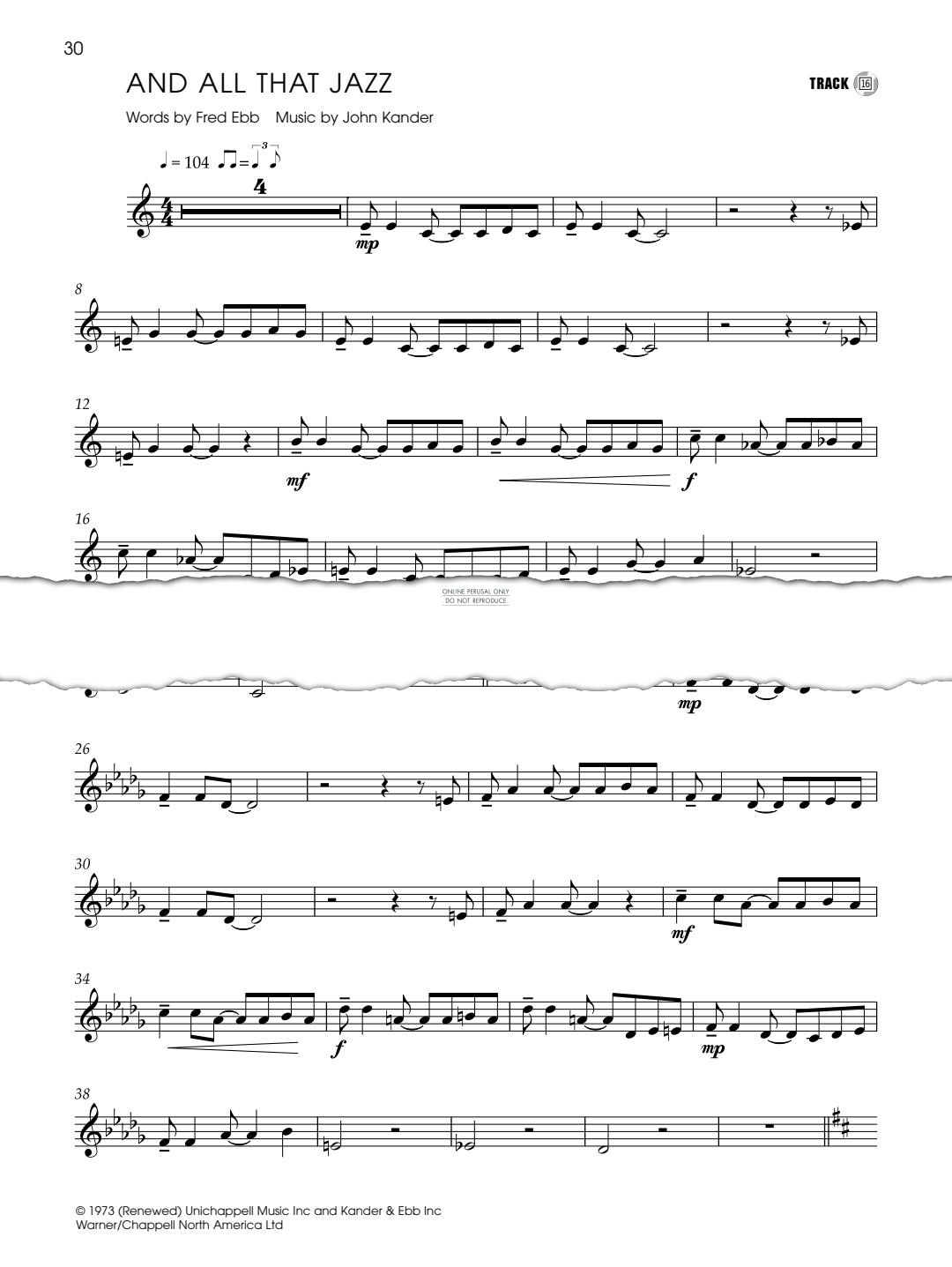 Produktgalerie: Seite 1 von 1 And All That Jazz (from 'Chicago'), Fred Ebb, Trompete