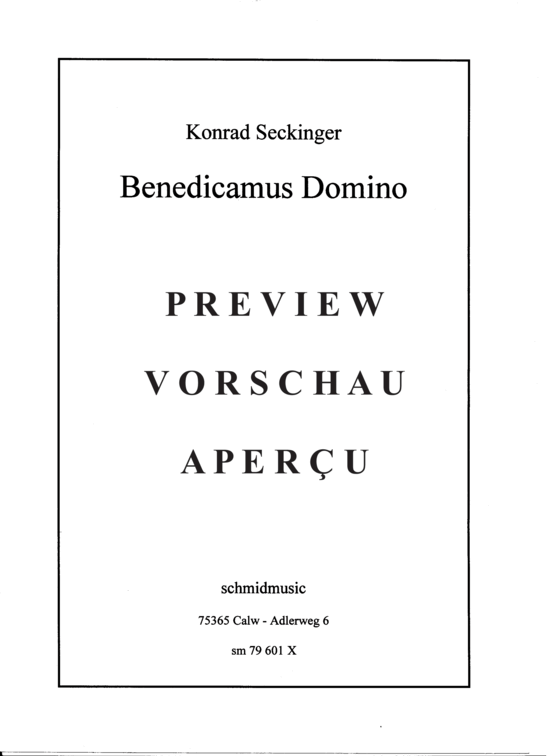 Produktgalerie: Seite 2 von 13 Benedicamus Domino , , (Trompete in C + Orgel)