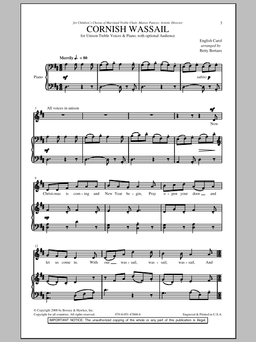 Product gallery: Page 1 of 1 Cornish Wassail, Betty Bertaux
