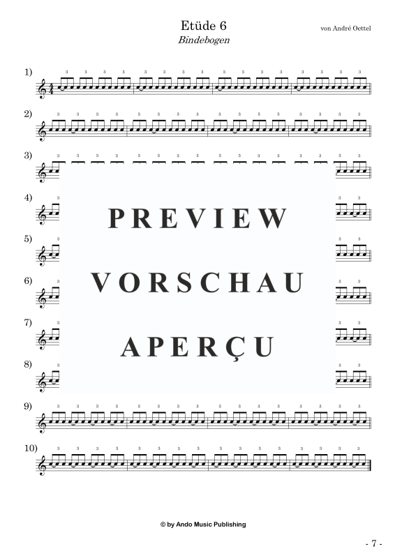 Produktgalerie: Seite 9 von 11 Etüden für Snare Drum im 4/4-Takt - Band 2, , Snare Drum Solo