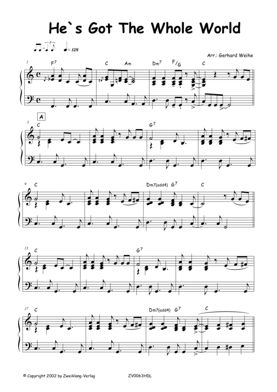 gallery: He`s Got The Whole World , , Klavier Solo