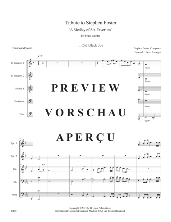 Produktgalerie: Seite 4 von 21 Tribute to Stephen Foster , , (Blechbläserquintett)