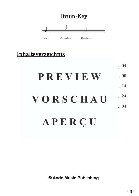 gallery: Solos für Marschtrommler - Band 1, , 50 Solostücke für Marschkapellen - Kleine Trommel, Große Trommel und Becken